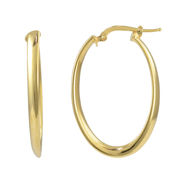 Silver Gold Plated Oval Hoop Earrings