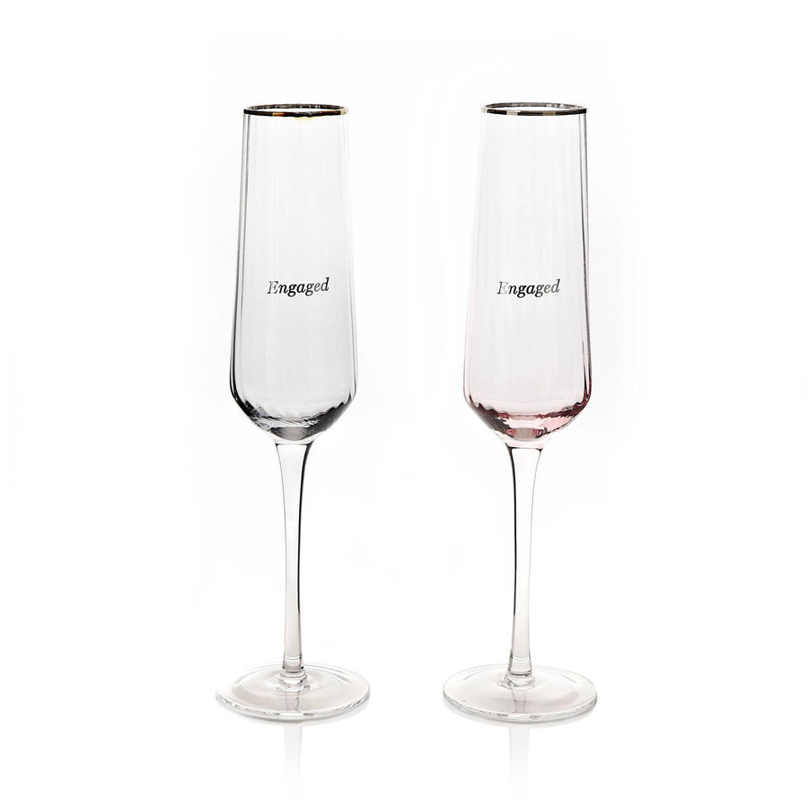 Set of 2 Engaged Flute Glasses