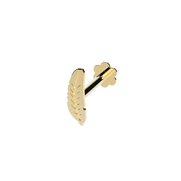 9ct Yellow Gold Feather Cartilage Earring