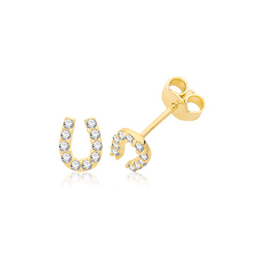 9ct Gold Horseshoe Stud Earrings