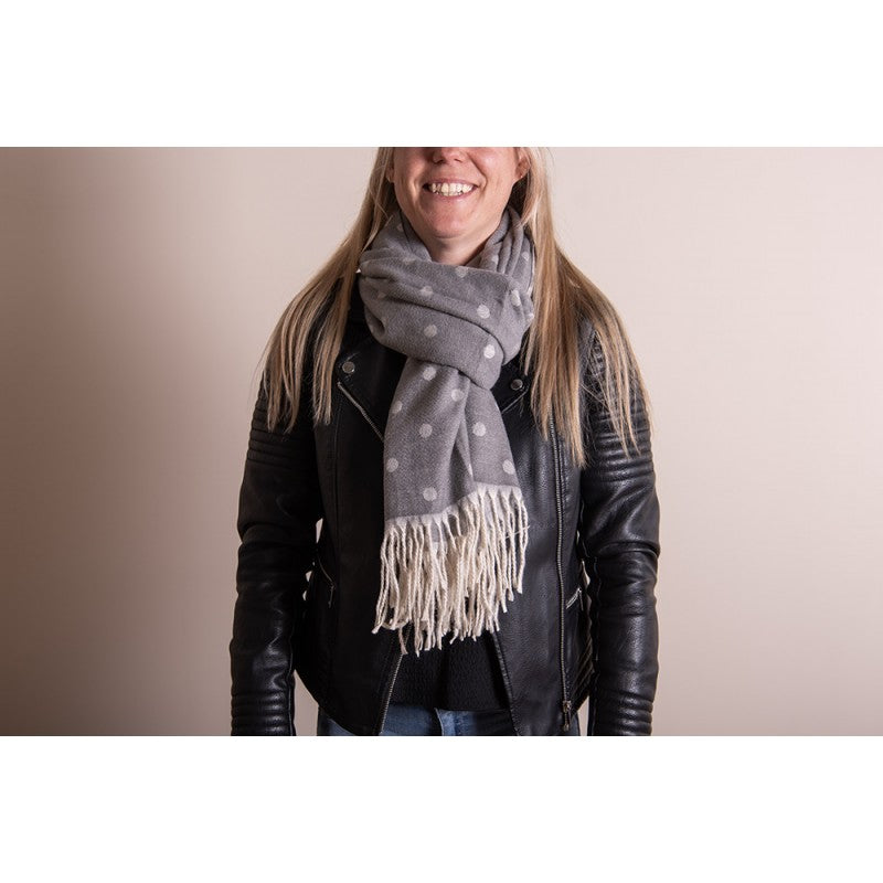 Grey Print Scarf