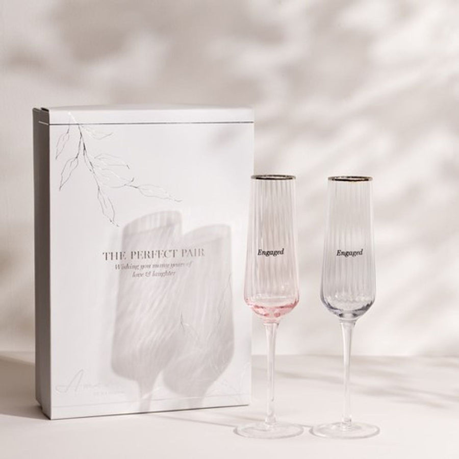 Set of 2 Engaged Flute Glasses