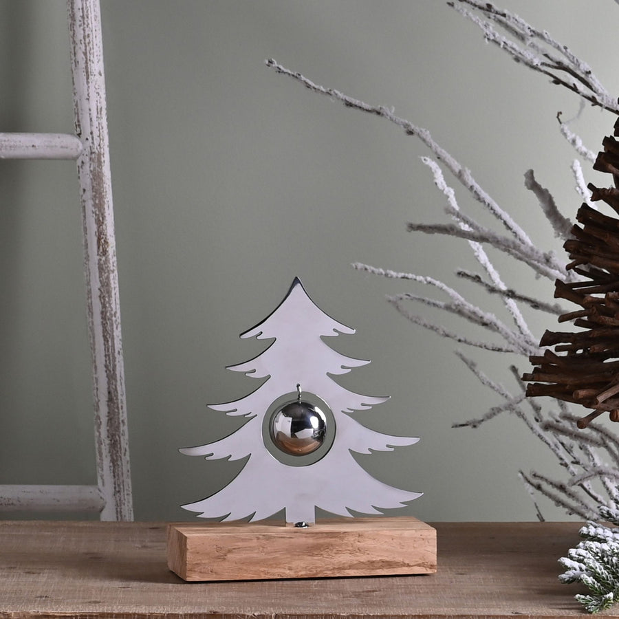 Silver Tree with Bauble Decoration