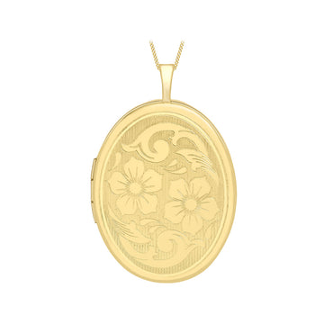 9ct Yellow Gold Flower Locket