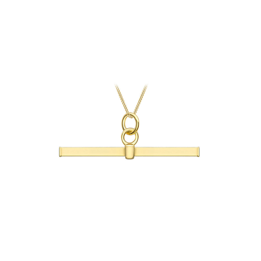 9ct Yellow Gold T-Bar Necklace