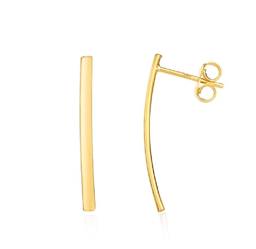 9ct Gold Bar Drop Earrings