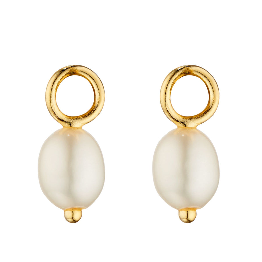 Elements Gold - 9ct yellow Gold Pearl Drop Earring Charms