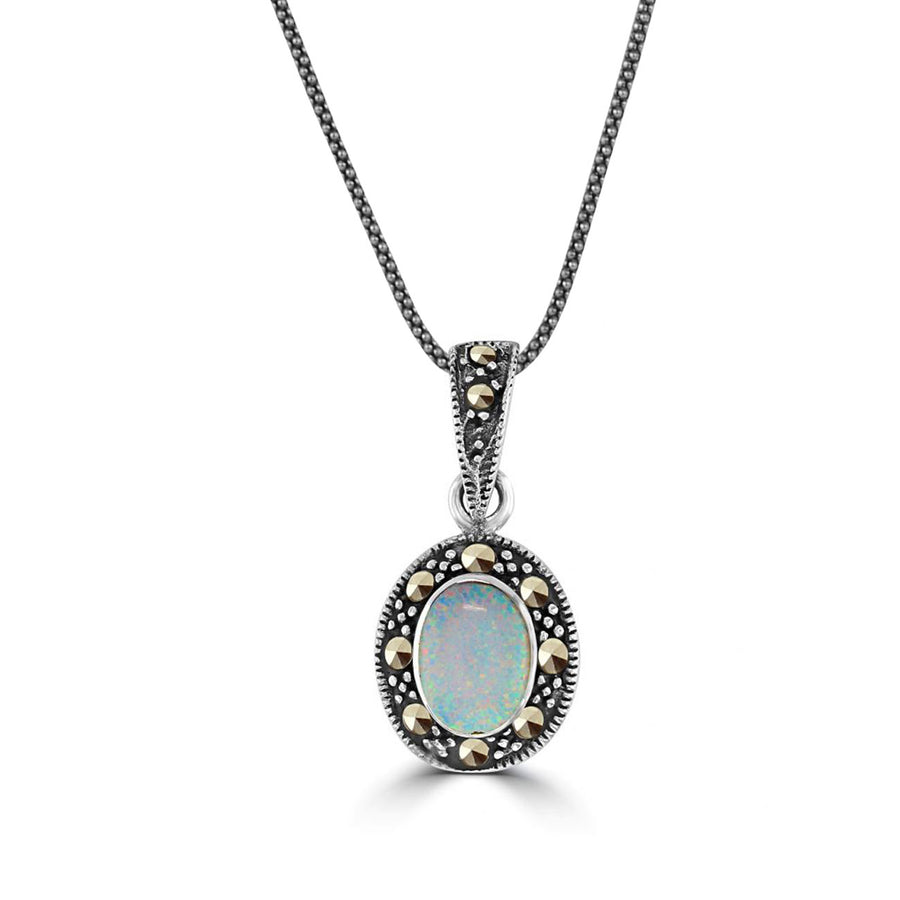 Marcasite Opal Pendant