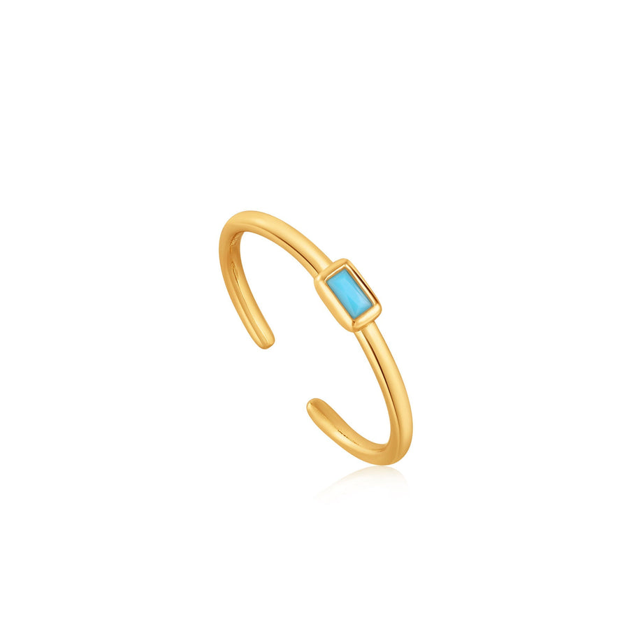 Ania Haie - Turquoise Gold Band Adjustable Ring