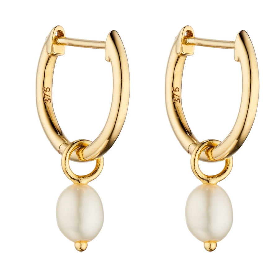 Elements Gold - 9ct yellow Gold Pearl Drop Earring Charms