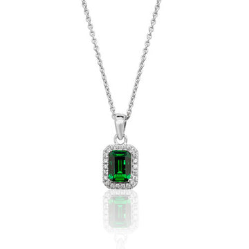 Sterling Silver Green CZ Pendant